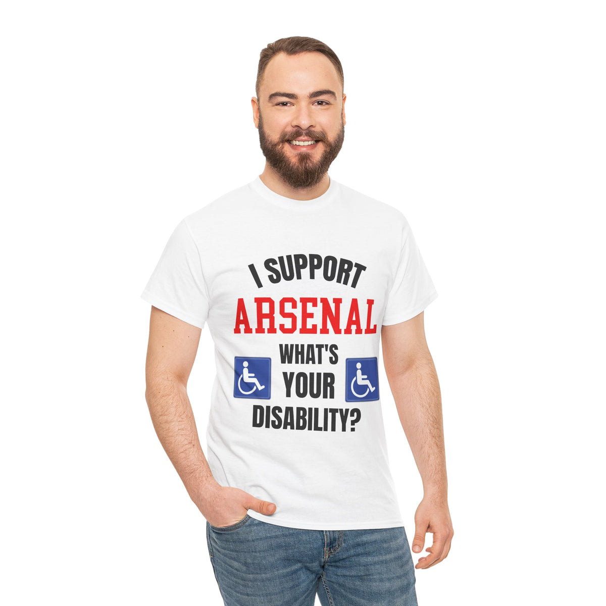 Arsenal Mug I Support Arsenal Whats Your Disability Funny Coffee Tea 11oz Gift for Football/Gunners Fans
